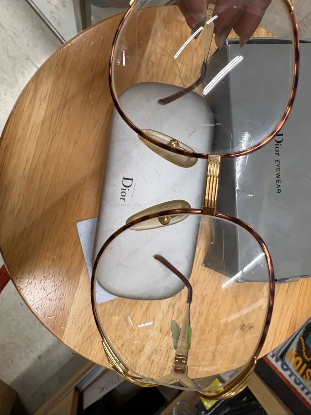 Dior Gold and Brown Round Frame Glasses Christian Dior - Picture 2 of 8